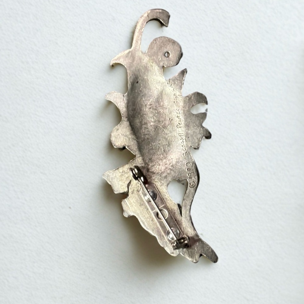 Vintage Flower Bouquet Pewter Brooch Pin 1990 Seagull Pewter Made in Canada 🇨🇦 - Picture 2 of 3